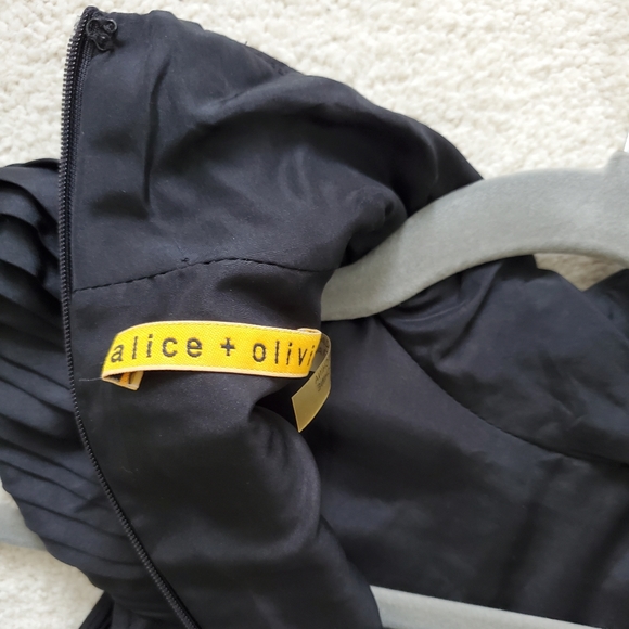 Alice + Olivia Black Silk Collar Dress szXS - Picture 9 of 16